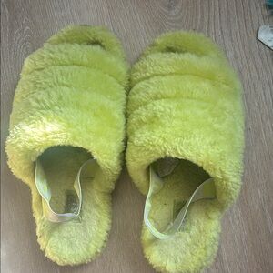 Fluffy Yellow Ugg Slippers